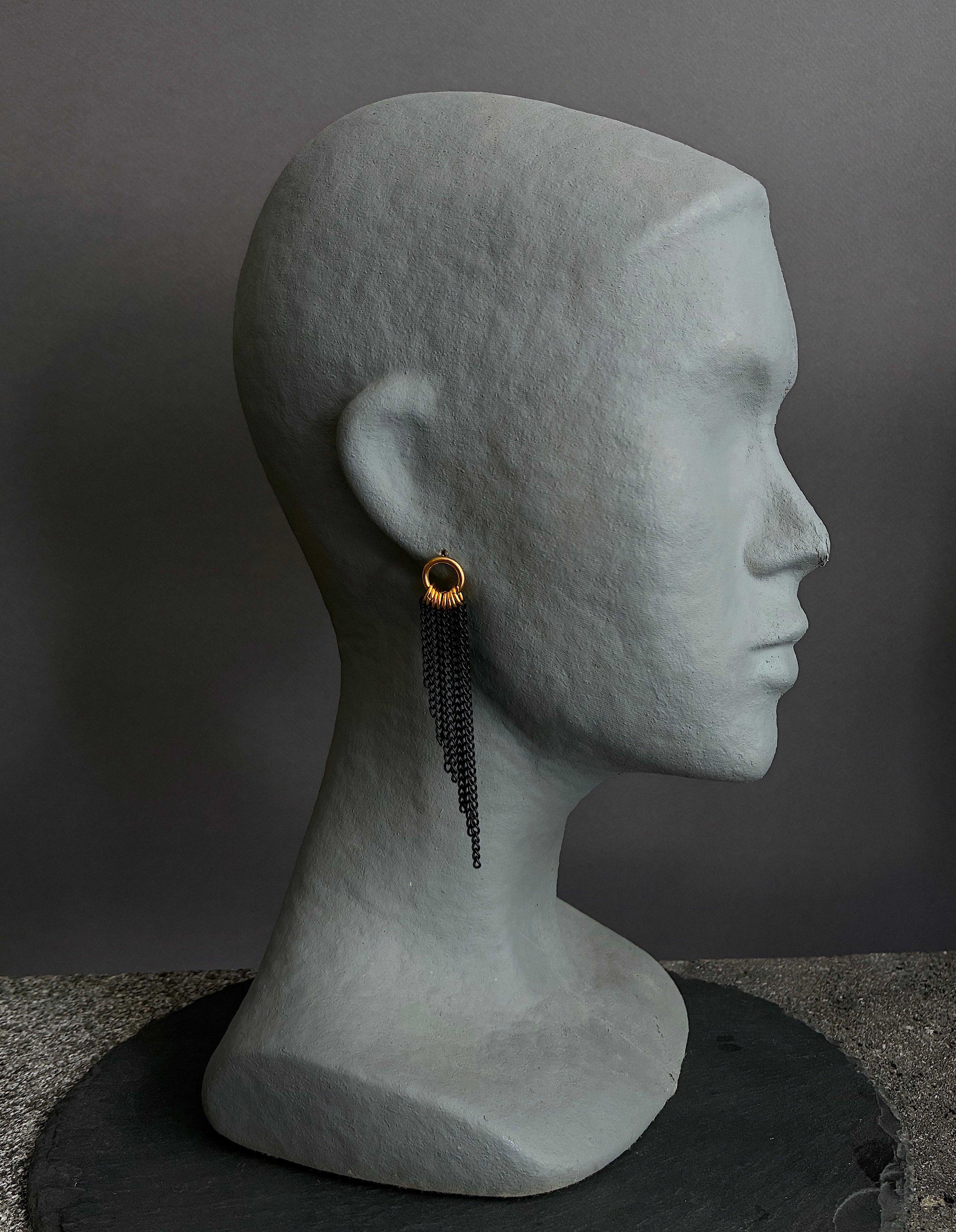 Pendientes Alas M dorados/negro