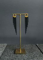 Pendientes Alas M dorados/negro