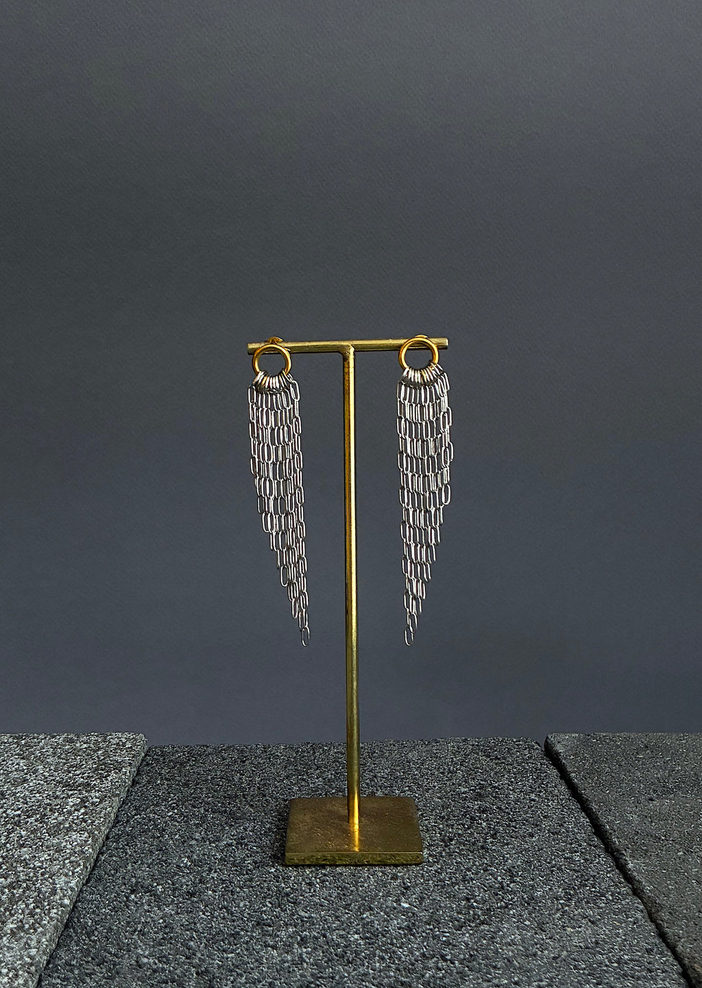 Pendientes Alas M dorado/plateado