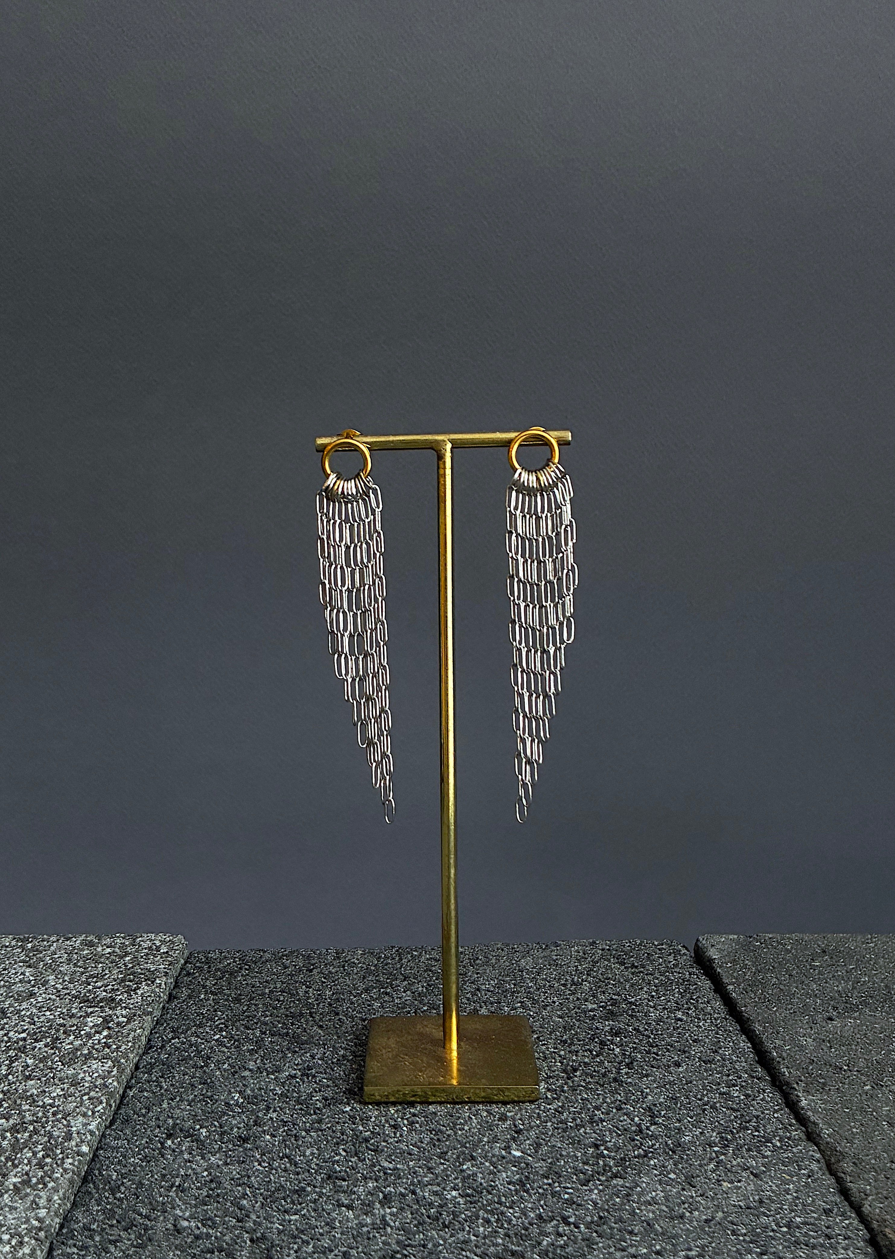 Pendientes Alas M dorado/plateado