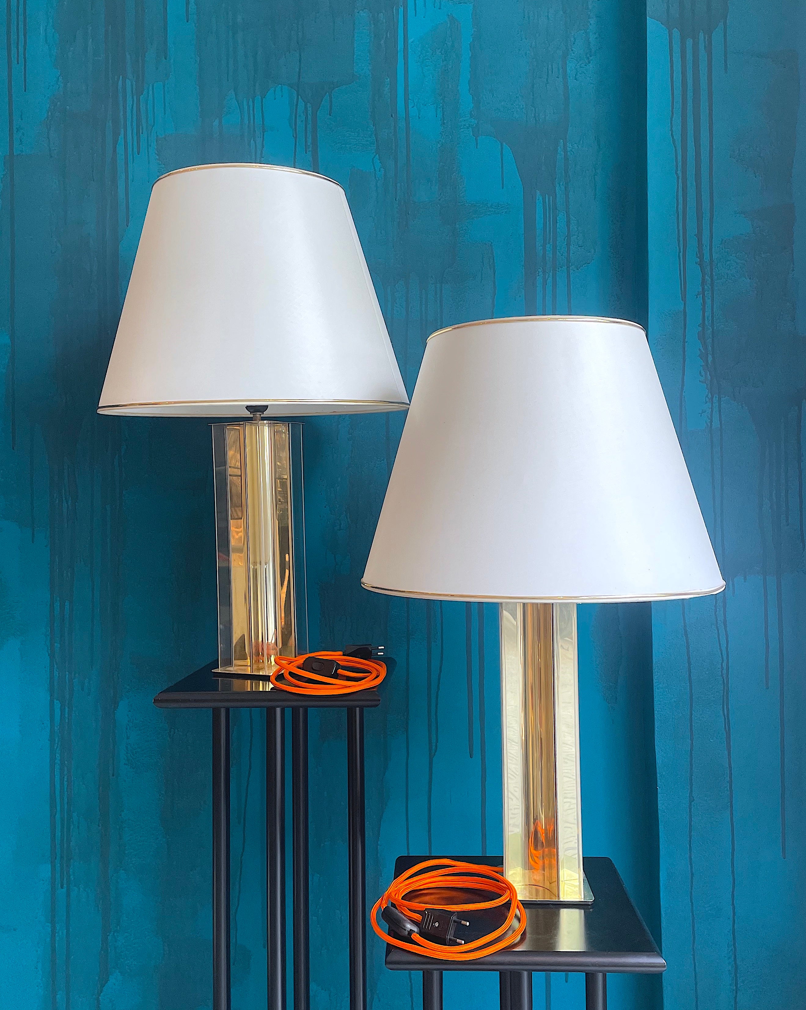 Lámparas Vintage de metacrilato - estilo Hollywood Regency años 80.