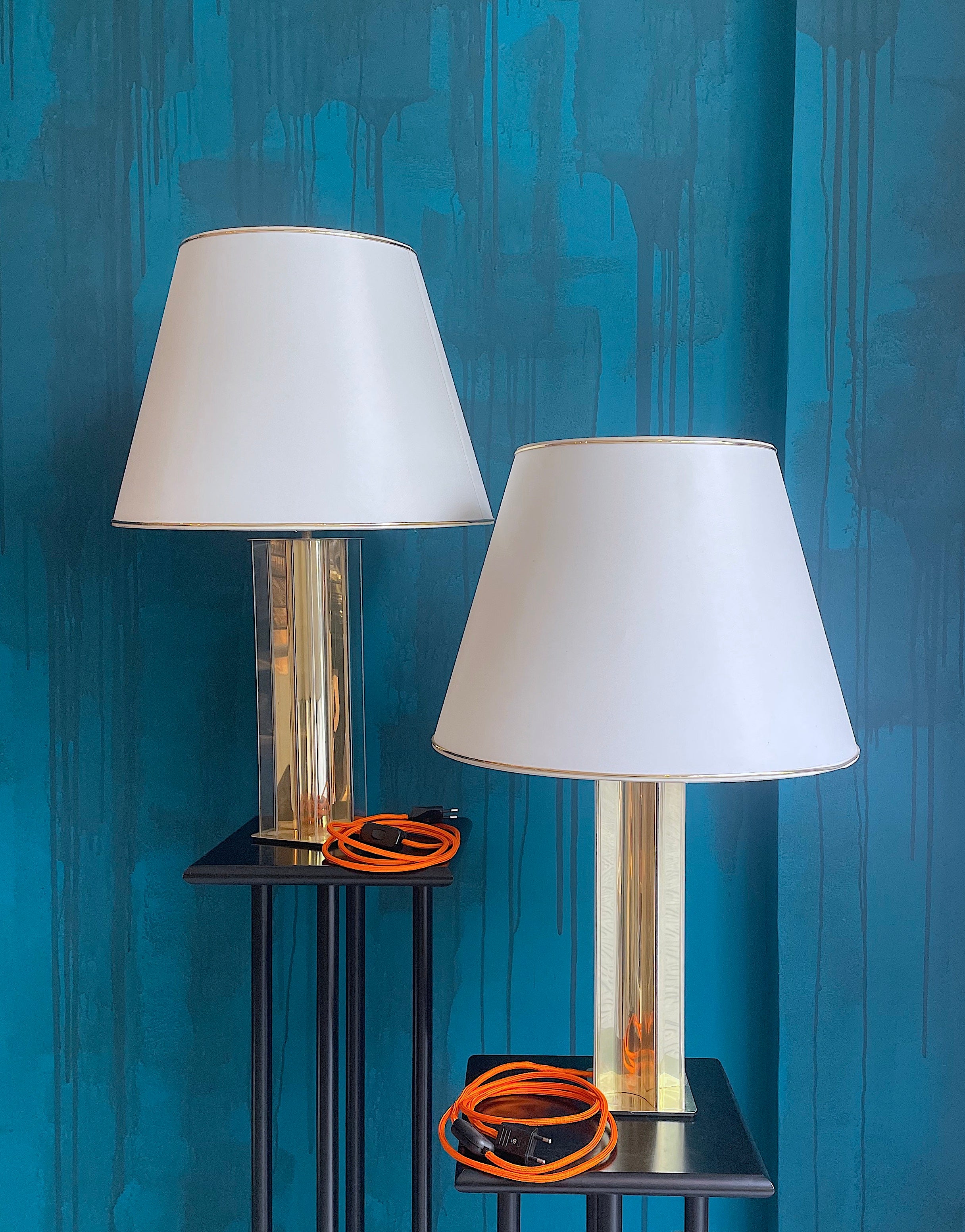 Lámparas Vintage de metacrilato - estilo Hollywood Regency años 80.